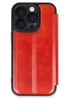 BFS  iPhone 16 Pro Kılıf Flip Cover - Kırmızı