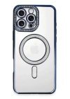 BFS  iPhone 16 Pro Kılıf Joke Simli Magneticsafe Kılıf - Lacivert