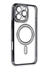 BFS  iPhone 16 Pro Kılıf Joke Simli Magneticsafe Kılıf - Siyah