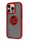 BFS  iPhone 16 Pro Kılıf Montreal Yüzüklü Silikon Kapak - Kırmızı
