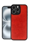 BFS  iPhone 16 Pro Max Kılıf Aras Deri Kapak - Kırmızı