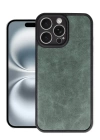 BFS  iPhone 16 Pro Max Kılıf Aras Deri Kapak - Koyu Yeşil
