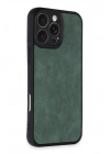 BFS  iPhone 16 Pro Max Kılıf Aras Deri Kapak - Koyu Yeşil