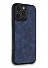 BFS  iPhone 16 Pro Max Kılıf Aras Deri Kapak - Lacivert