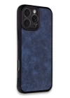 BFS  iPhone 16 Pro Max Kılıf Aras Deri Kapak - Lacivert