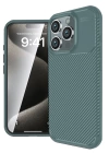 BFS  iPhone 16 Pro Max Kılıf Auto Focus Karbon Kapak - Koyu Yeşil
