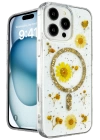 BFS  iPhone 16 Pro Max Kılıf Daisy Simli Magsafe Kapak - Gold