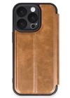 BFS  iPhone 16 Pro Max Kılıf Flip Cover - Taba