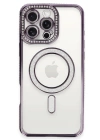 BFS  iPhone 16 Pro Max Kılıf Joke Simli Magneticsafe Kılıf - Derin Mor