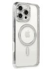BFS  iPhone 16 Pro Max Kılıf Joke Simli Magneticsafe Kılıf - Gümüş