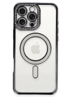 BFS  iPhone 16 Pro Max Kılıf Joke Simli Magneticsafe Kılıf - Siyah