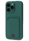 BFS  iPhone 16 Pro Max Kılıf Kelvin Kartvizitli Silikon - Koyu Yeşil