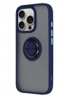 BFS  iPhone 16 Pro Max Kılıf Montreal Yüzüklü Silikon Kapak - Lacivert
