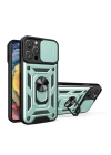 BFS  iPhone 16 Pro Max Kılıf Pars Lens Yüzüklü Silikon - Yeşil
