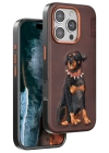 BFS  iPhone 16 Pro Max Perma Desenli Kapak - Koyu Kahve