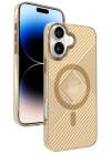 BFS  iPhone 16 Stella PC Sert Magsafe Kılıf - Gold