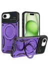 BFS  iPhone 16E Kılıf Joy Lens Standlı Kapak - Mor
