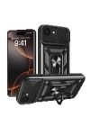 BFS  iPhone 16E Kılıf Pars Lens Yüzüklü Silikon - Siyah