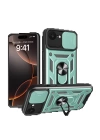BFS  iPhone 16E Kılıf Pars Lens Yüzüklü Silikon - Yeşil