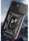 BFS  iPhone 16E Kılıf Pars Lens Yüzüklü Silikon - Yeşil