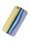 BFS  iPhone 6 Kılıf Ebruli Lansman Silikon - Sarı-Lila