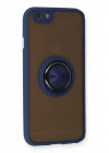 BFS  iPhone 6 Kılıf Montreal Yüzüklü Silikon Kapak - Lacivert