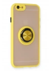 BFS  iPhone 6 Kılıf Montreal Yüzüklü Silikon Kapak - Sarı