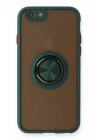 BFS  iPhone 6 Kılıf Montreal Yüzüklü Silikon Kapak - Yeşil