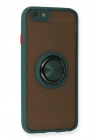 BFS  iPhone 6 Kılıf Montreal Yüzüklü Silikon Kapak - Yeşil