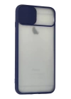 BFS  iPhone 6 Kılıf Palm Buzlu Kamera Sürgülü Silikon - Lacivert