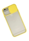 BFS  iPhone 6 Kılıf Palm Buzlu Kamera Sürgülü Silikon - Sarı