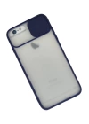 BFS  iPhone 6 Plus Kılıf Palm Buzlu Kamera Sürgülü Silikon - Lacivert