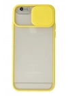 BFS  iPhone 6 Plus Kılıf Palm Buzlu Kamera Sürgülü Silikon - Sarı