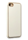 BFS  iPhone 7 Kılıf Coco Deri Silikon Kapak - Beyaz