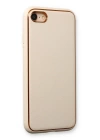 BFS  iPhone 7 Kılıf Coco Deri Silikon Kapak - Gold