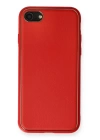 BFS  iPhone 7 Kılıf Coco Deri Silikon Kapak - Kırmızı