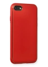BFS  iPhone 7 Kılıf Coco Deri Silikon Kapak - Kırmızı