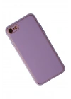 BFS  iPhone 7 Kılıf Coco Deri Silikon Kapak - Lila