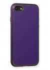 BFS  iPhone 7 Kılıf Coco Deri Silikon Kapak - Mor