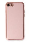 BFS  iPhone 7 Kılıf Coco Deri Silikon Kapak - Pudra