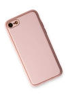 BFS  iPhone 7 Kılıf Coco Deri Silikon Kapak - Pudra