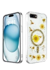 BFS  iPhone 7 Kılıf Daisy Simli Magsafe Kapak - Gold