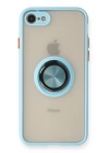 BFS  iPhone 7 Kılıf Montreal Yüzüklü Silikon Kapak - Buz Mavi