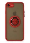 BFS  iPhone 7 Kılıf Montreal Yüzüklü Silikon Kapak - Kırmızı