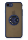 BFS  iPhone 7 Kılıf Montreal Yüzüklü Silikon Kapak - Lacivert