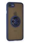 BFS  iPhone 7 Kılıf Montreal Yüzüklü Silikon Kapak - Lacivert