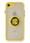 BFS  iPhone 7 Kılıf Montreal Yüzüklü Silikon Kapak - Sarı