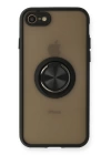 BFS  iPhone 7 Kılıf Montreal Yüzüklü Silikon Kapak - Siyah