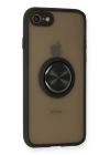 BFS  iPhone 7 Kılıf Montreal Yüzüklü Silikon Kapak - Siyah