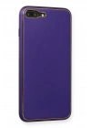 BFS  iPhone 7 Plus Kılıf Coco Deri Silikon Kapak - Mor